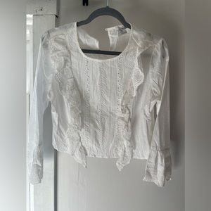Cropped cotton detailed blouse